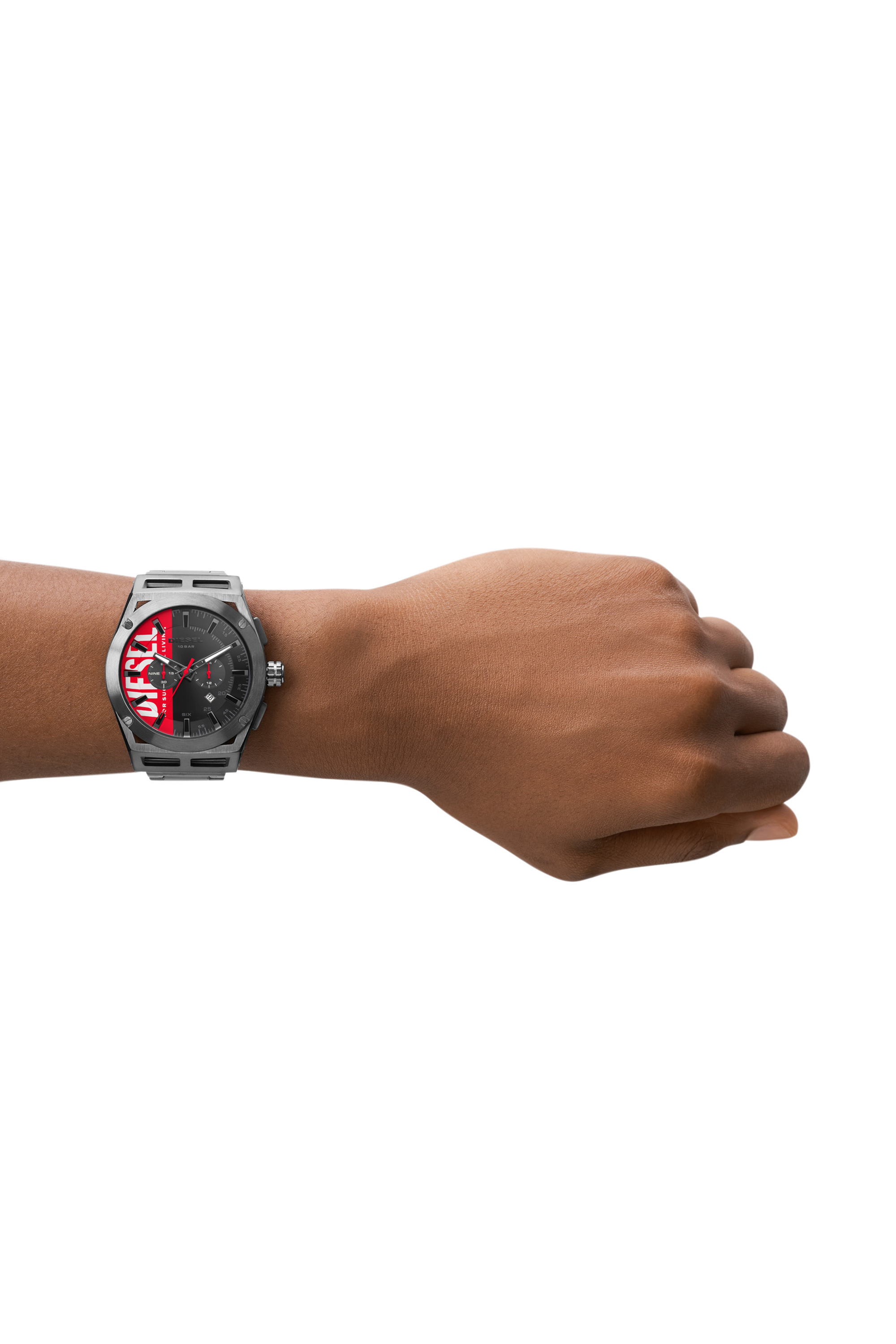 Diesel - DZ4598, Reloj Timeframe de acero inoxidable en tono gris plomo con cronógrafo Hombre in Gris - 4