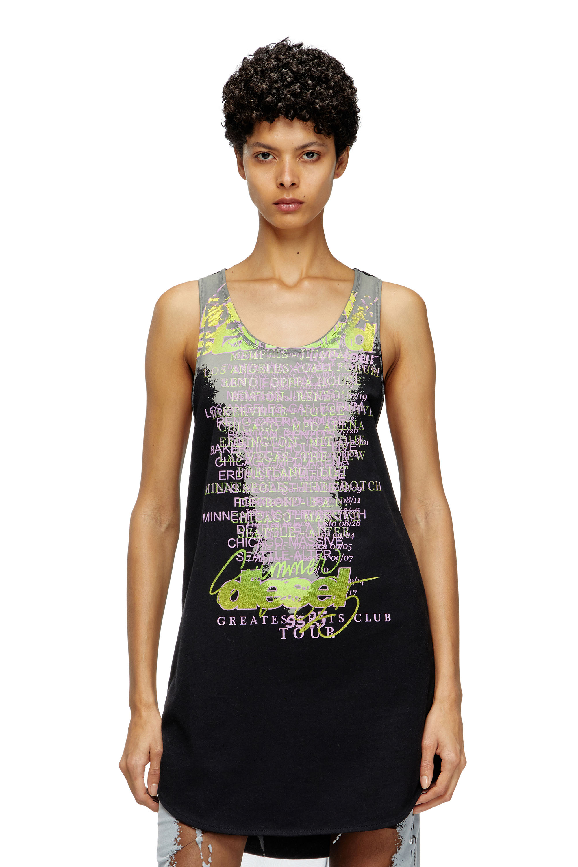 Diesel - T-SHAN, Unisex's Tank top with lyrics print in Black - 4