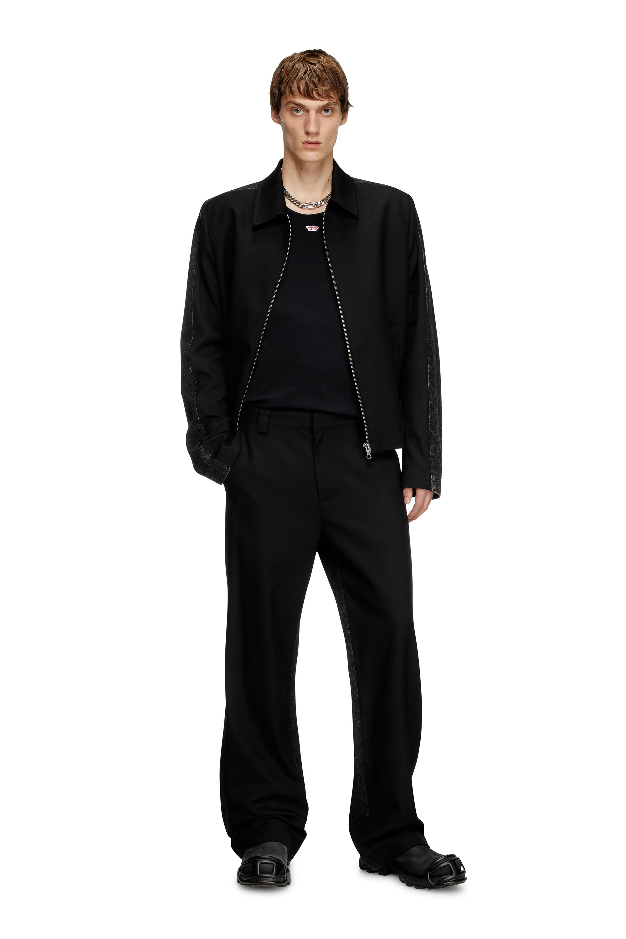 Diesel - P-WIRE-B, Pantalones híbridos de sarga y denim Hombre in Negro - 4