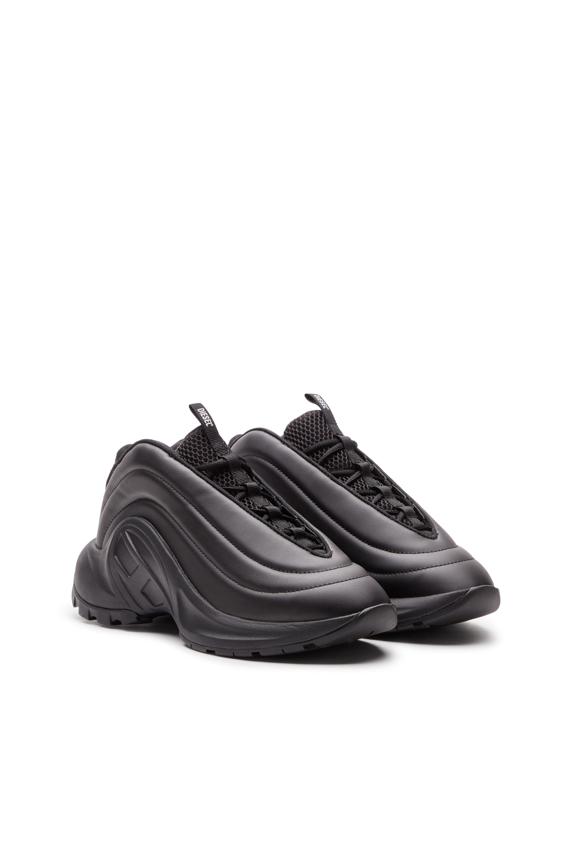 Diesel - S-D-RUNNER X, Unisex's S-D-Runner X-Slip-on sneakers with matte Oval D instep in Black - 3